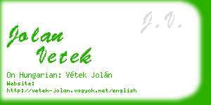 jolan vetek business card